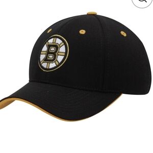 Boston Bruins Old Time Hockey Hat Velcro Back. Black Yellow White